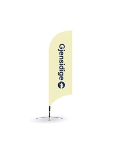 Beachflagg 2,6 meter - Gul - Komplett pakke